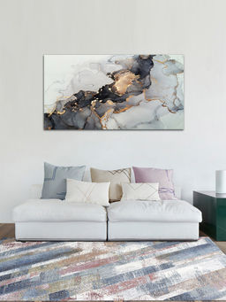 OBSESSIONS - Machine Made Contemporary Bedside Runner, Blue