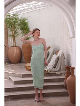 Edition II - Mint Embellished Strapless Dress