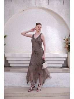 Edition II - Taupe Embellished Dress