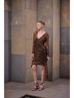 Edition II - Bronze Embellished Mesh Dress