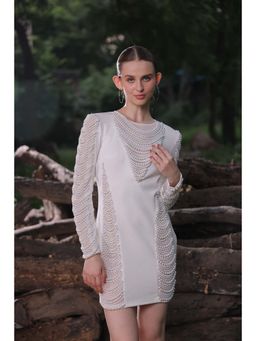 Edition II - Ivory Pearl Embellished Mini Dress