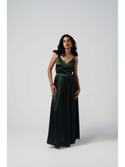 Arthmod - Emerald Green Tencel Satin Silas Dress