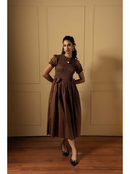 Arthmod - Coffee Ira Warm Cocoa Organic Cotton Dress