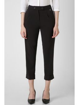 Van Heusen - Women Dark Brown Solid Formal Slim Fit Trouser