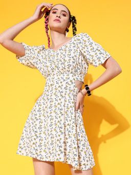 STREET 9 - Women Yellow Printed Dress