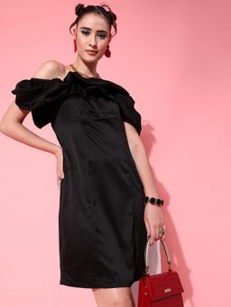 STREET 9 - Black Off Shoulder Mini Dress