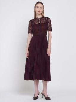 Cover Story - Wine Lace Dress