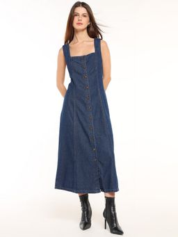 Cover Story - London Soho Denim Blue Dress