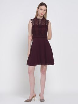 Cover Story - Maroon Bodycon Mini Dress