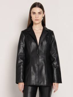 Cover Story - Black PU Blazer