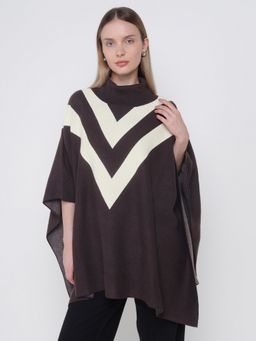Cover Story - Women Brown Relaxed Poncho Sweater