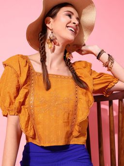 STREET 9 - Women Mustard Crop Top