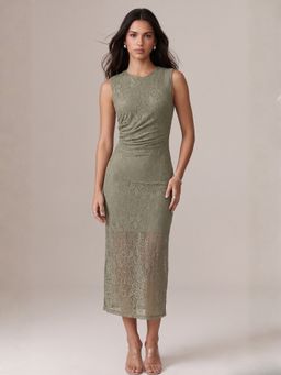Outzidr - Green Lace Bodycon Dress