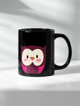 Macmerise - Purple Owl Ceramic Black 325ml Coffee Mug