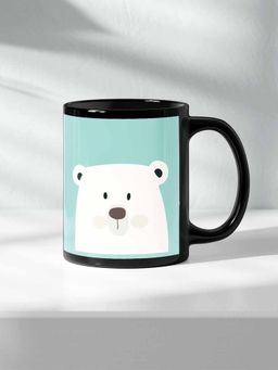 Macmerise - White Bear Ceramic Black 325ml Coffee Mug