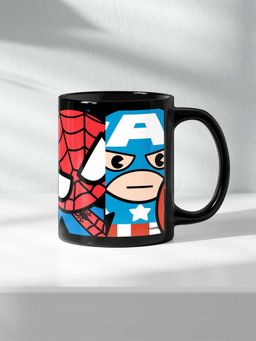 Macmerise - Kawaii Marvel Superheroes Ceramic Black 325ml Coffee Mug