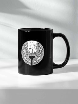 Macmerise - Paintbrush White Ceramic Black 325ml Coffee Mug