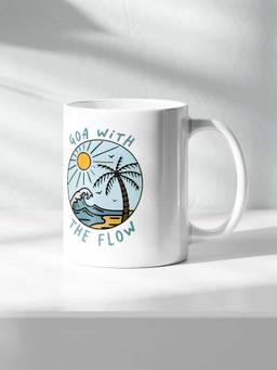 Macmerise - Goa with The Flow Ceramic White 325ml Coffee Mug
