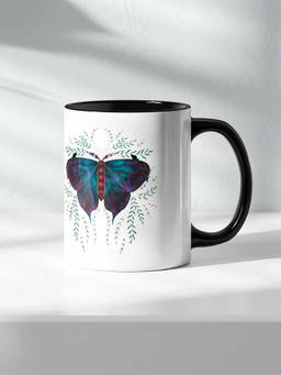 Macmerise - Night Butterfly Ceramic Handle 325ml Coffee Mug