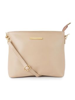 Lapis O Lupo - Beige Solid-Plain Sling and Cross bags