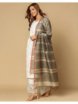 Fabindia - Beige Cotton Silk Blend Dupatta