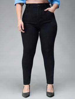 Miss Chase - A+ Curve Collection Plus Size Black Skinny Fit High Rise Jeans