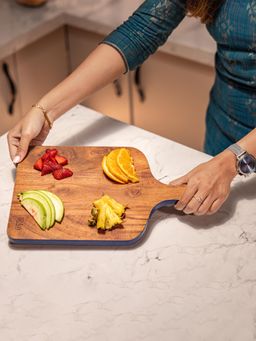 IREKA HOMES - Acacia Wood Chopping Board or Serving Platter with Color Edge