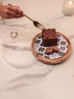 IREKA HOMES - Acacia Wood Cake Dome with Enamel