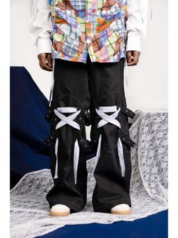 THNWHN - Black Twill Wide Trouser