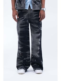 THNWHN - Black Denim Wide Jeans