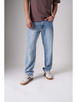 UNDERRATED CLUB - Blue Cotton Straight Jeans