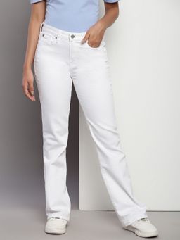 Tommy Hilfiger - White Boot Cut Solid Mid-Rise Jeans