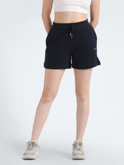 Tommy Hilfiger - Navy Blue Relaxed Solid High-Rise Shorts