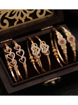 Gahan - Gold Plated Bangle Set for Women (Pack of 6)