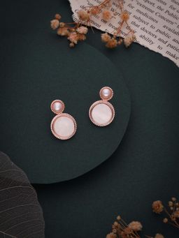 Gahan - Korean Rose Gold Plated AD invisible setting Dome studs