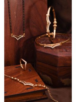 Gahan - Gold Plated Bangle and Gold Plated Mangalsutra Ring with Bracelet for Women