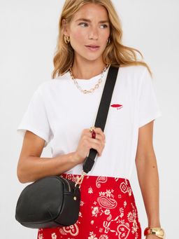 Accessorize London - Womens Webbing Strap Small Sling Bag - Black