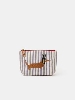 Accessorize London - Womens Sausage Dog Stripe Coin Wallet - Off White
