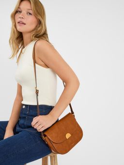 Accessorize London - Womens Boxy Sling Bag - Brown