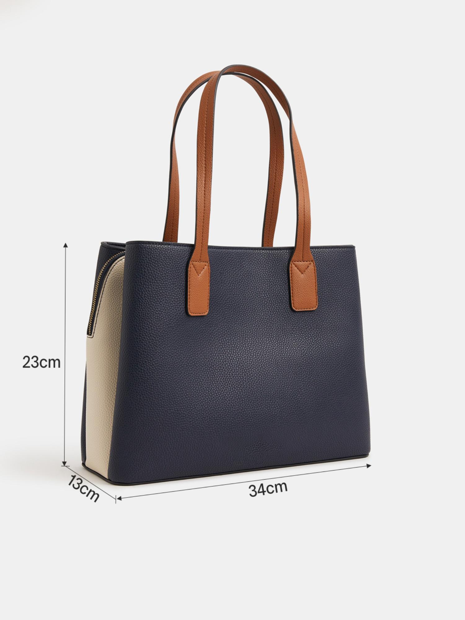 Buy Accessorize London Womens Triple Compartment Handbag - Navy