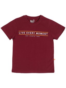 Bodycare - Maroon Round Neck Half Sleeves Printed T-Shirt