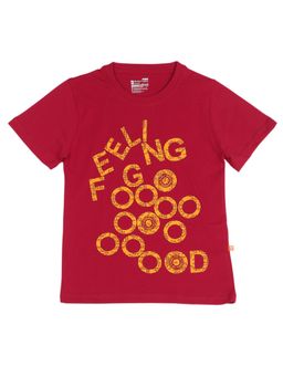 Bodycare - Red Round Neck Half Sleeves Printed T-Shirt