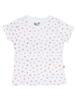 Bodycare - White Round Neck Half Sleeves Printed T-Shirt