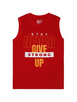 Bodycare - Red Round Neck Sleeveless T-Shirt