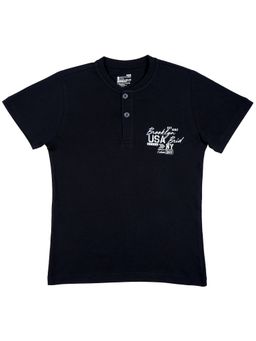 Bodycare - Black Round Neck Half Sleeves Printed T-Shirt