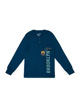 Bodycare - Blue Round Neck Full Sleeves Printed T-Shirt