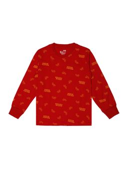 Bodycare - Red Round Neck Full Sleeves Printed T-Shirt