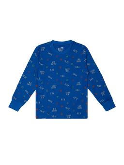 Bodycare - Blue Round Neck Full Sleeves Printed T-Shirt