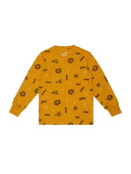 Bodycare - Mustard Round Neck Full Sleeves Printed T-Shirt