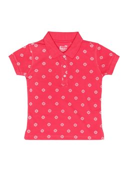 Bodycare - Pink Polo Collar Half Sleeves Printed T-Shirt